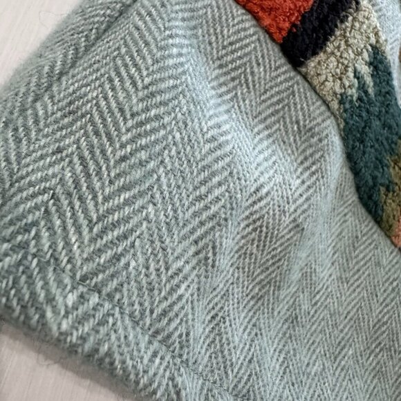 Judith March Mini Skirt Large L Wool Tweed Aztec Western Festival Hipster - Picture 4 of 7